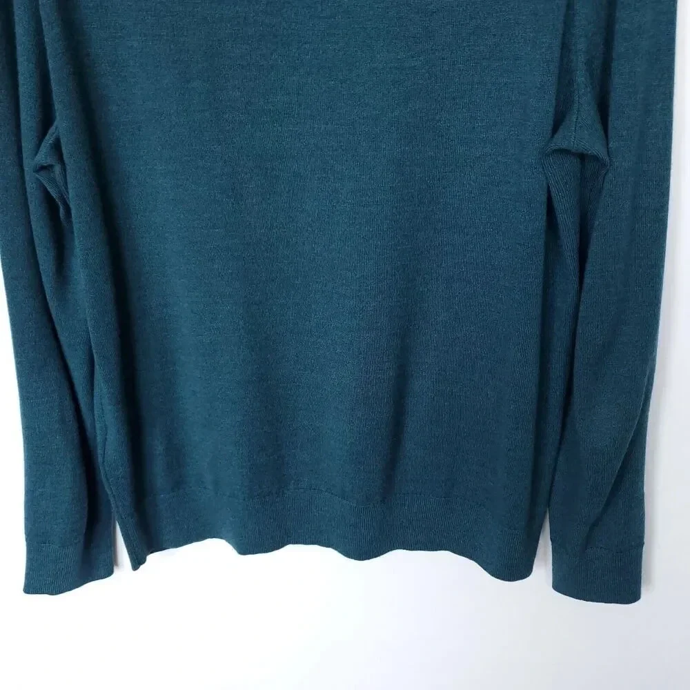 Banana Republic Baruffa Merino Wool Sweater Mens Size Large Blue Italian Yarn - Picture 11 of 13